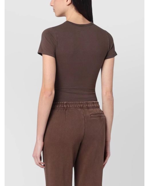 Entire studios Brown Cotton Cropped T-Shirt