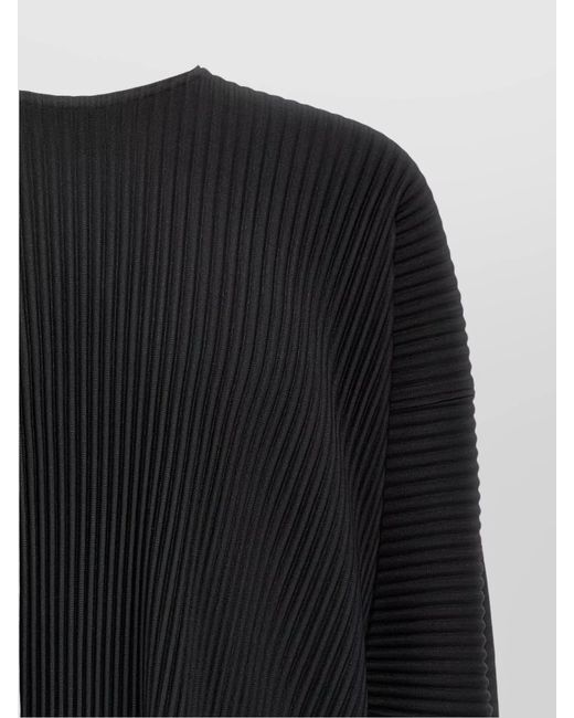 Homme Plissé Issey Miyake Black Pleated T-Shirt for men