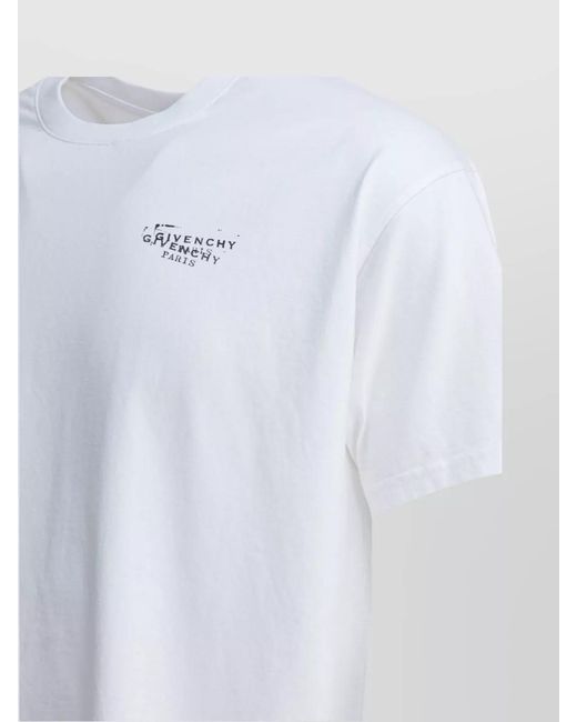 Givenchy White Cotton Logo Print T-Shirt for men
