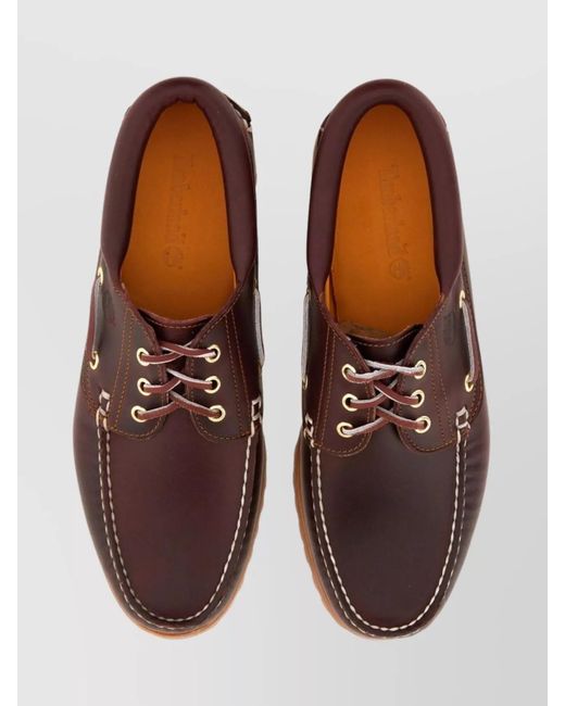 Timberland Brown Leather Boat Moccasins for men