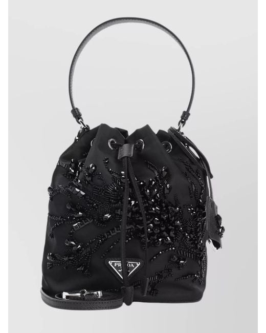 Prada Black Bucket Small Recycled Polyamide Bucket Bag