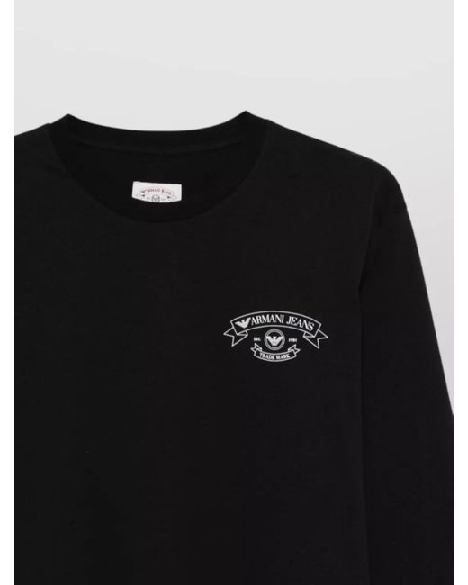 Emporio Armani Black Cotton Logo-Print T-Shirt for men