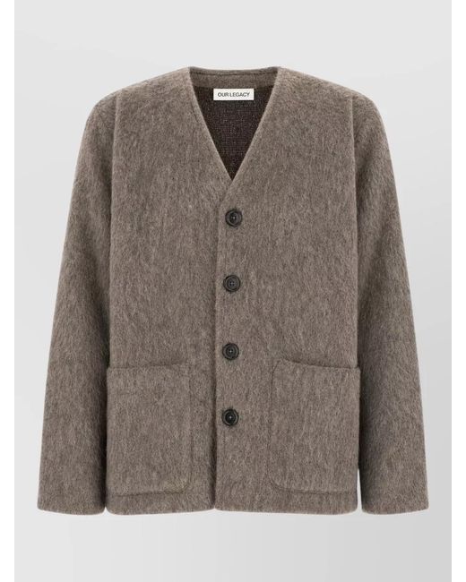Our Legacy Brown Single Breasted Coat for men