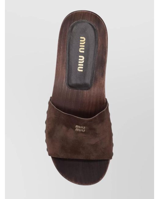 Miu Miu Brown Leather Clogs