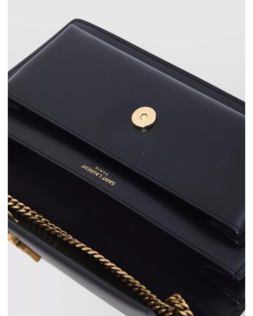 Saint Laurent Black Sunset Leather Clutch Bag