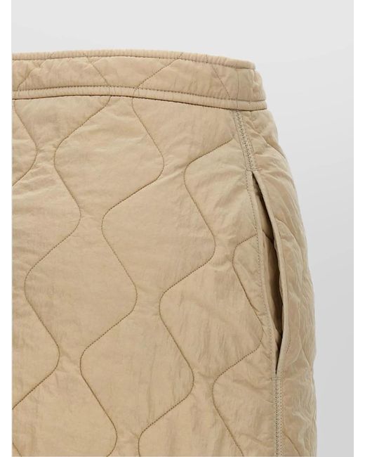 Burberry Natural Quilted High-Waisted Skirt