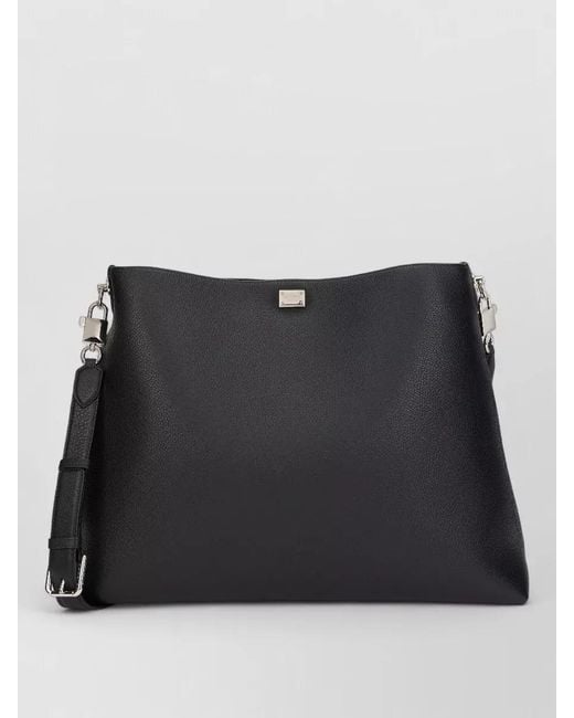 Dolce & Gabbana Black Calfskin Vittoria Tote Bag for men