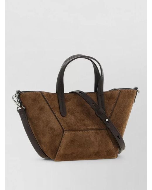 Brunello Cucinelli Brown Bc Duo Mini Top Handle Tote Bag