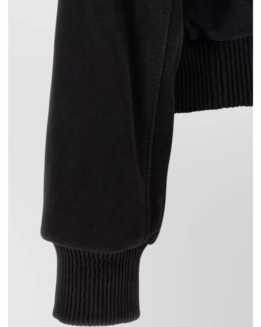 AMI Black Ami De Coeur Jacket Ribbed Collar Cuffs for men