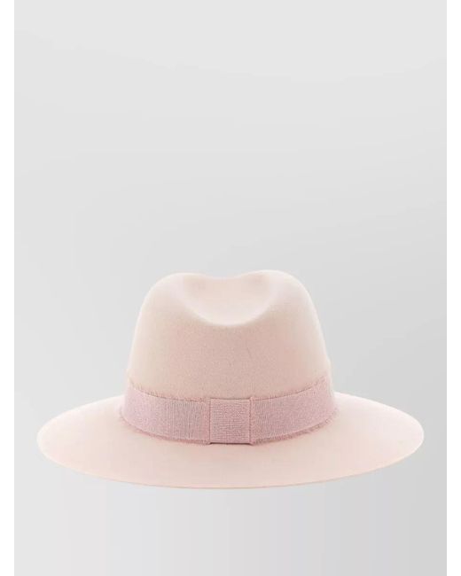 Maison Michel Pink Felt Fedora Hat