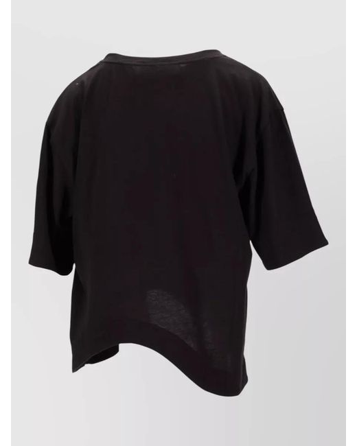 Niccolò Pasqualetti Black Asymmetric Hem Cotton Jersey Round Neck T-Shirt