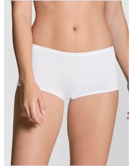 Calida White Seamless Mid Rise Underwear Elastic Waistband