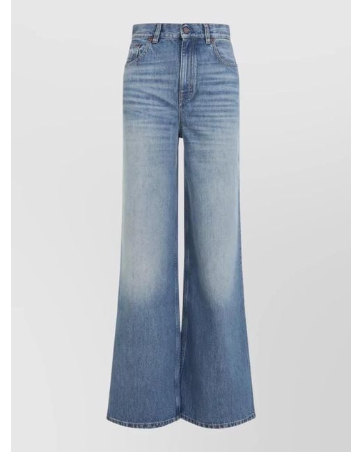 Chloé Blue Denim High-Rise Wide-Leg Jeans