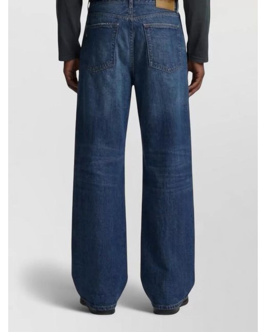 Haikure Blue Denim Norm Core Bethany Mid-Rise Wide-Leg Jeans for men