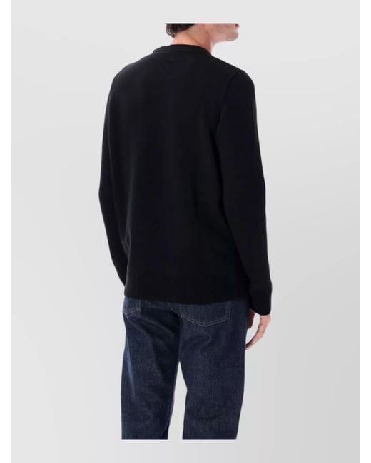 Stone Island Blue Lambswool Crewneck Sweater Long Sleeves for men