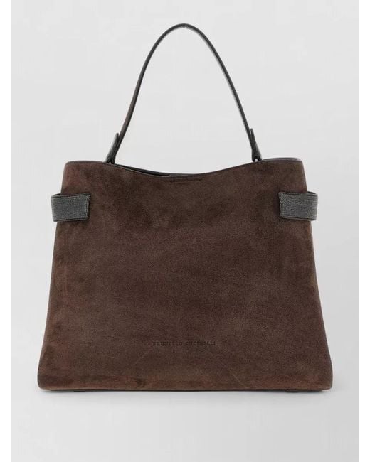 Brunello Cucinelli Brown Essence Large Tote Bag Shoulder Strap