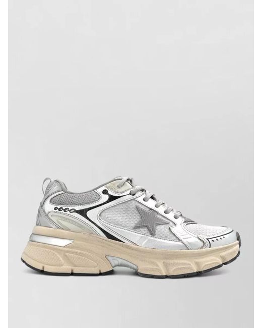 Golden Goose Deluxe Brand Metallic Leather And Mesh Low-Top Sneakers