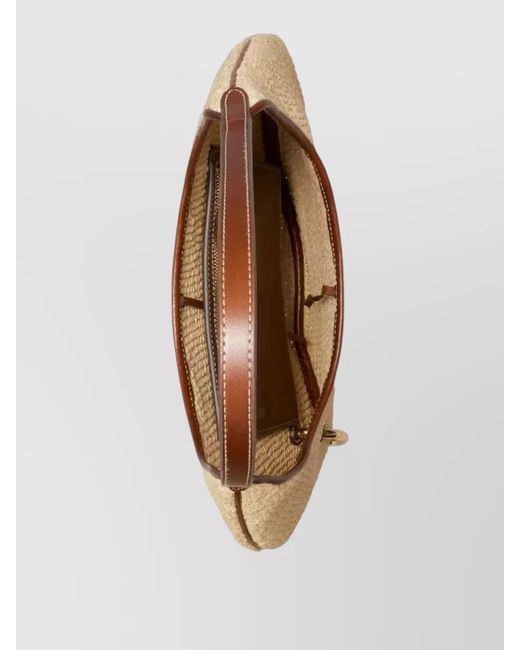 Tory Burch Natural Pierced Raffia Shoulder Bag Large Size