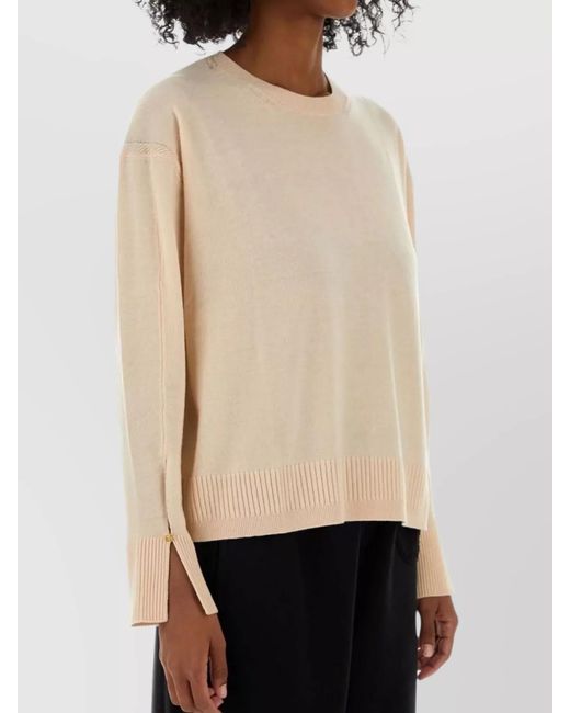 Stella McCartney Natural Virgin Wool Oversized Jumper