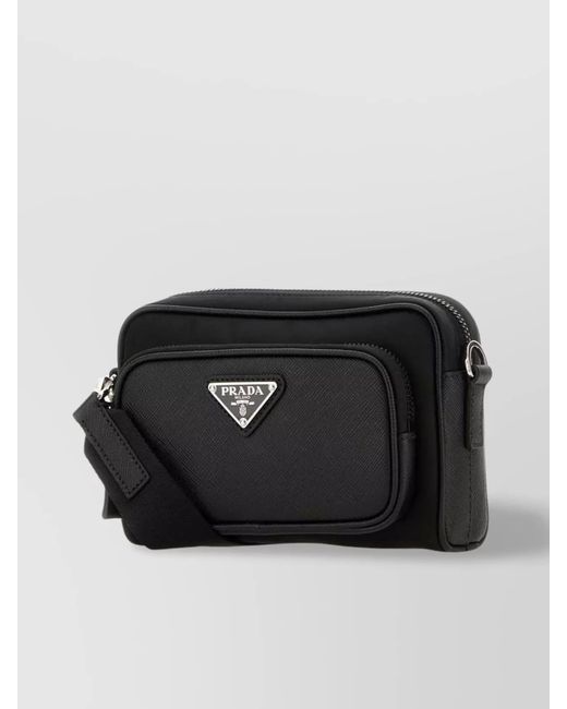Prada Black Recycled Polyamide Messenger Bag for men