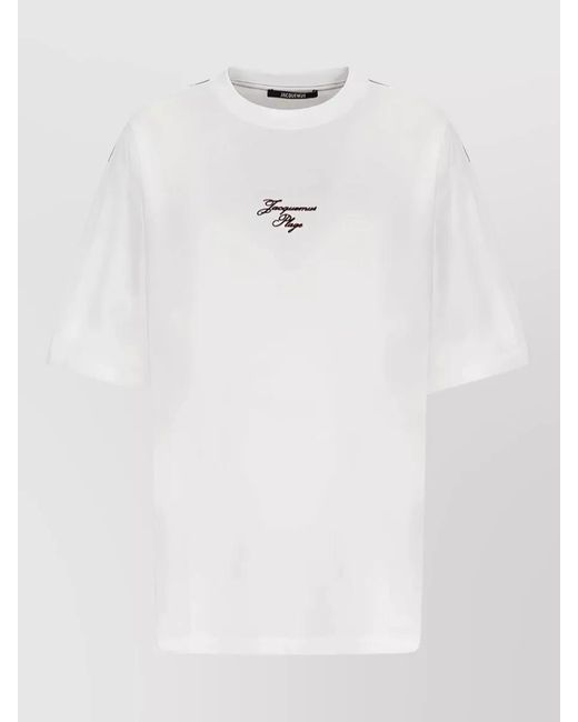 Jacquemus White Cotton Oversized Short-Sleeve T-Shirt for men