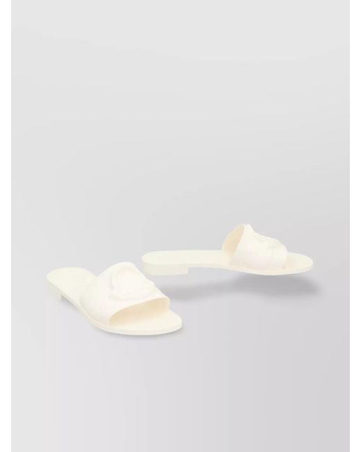 Moncler White Rubber Slides