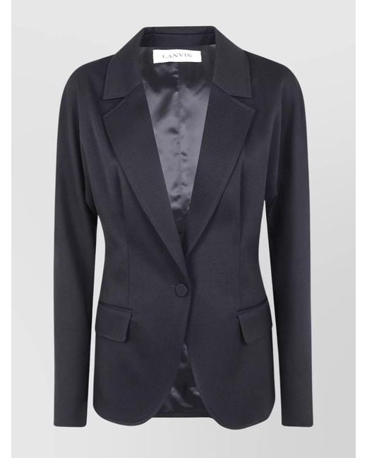 Lanvin Blue Wool Single-Breasted Tailored Blazer