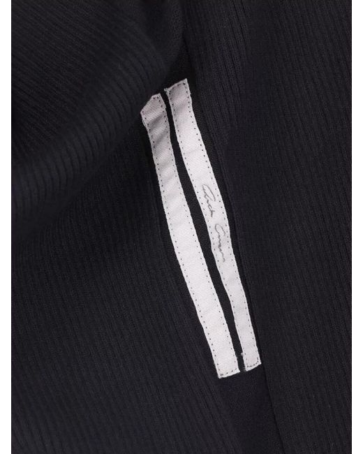 Rick Owens Blue Knee Length Dress Asymmetric Neckline Ribbed