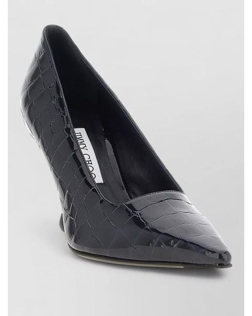 Jimmy Choo Blue Ixia Pumps Pointed Toe Stiletto Heel Crocodile
