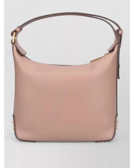 Tod's Pink Shoulder Bag Tone Hardware Studs Strap