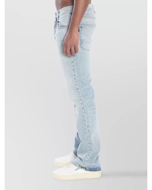 Haikure Blue Denim Regular-Fit Straight-Leg Trousers for men