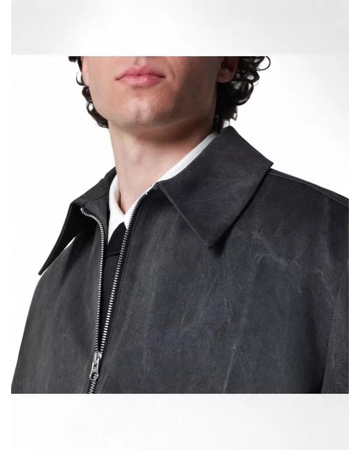 Séfr Black Long Sleeve Jacket Point Collar Pockets for men