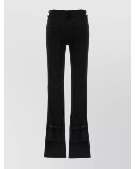 Courreges Black Satin Flared Trousers
