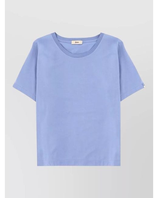 Herno Blue Short Sleeve Crew Neck Top