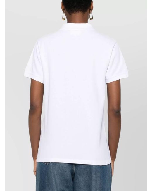 Maison Kitsuné White Cotton Short-Sleeve Polo Shirt