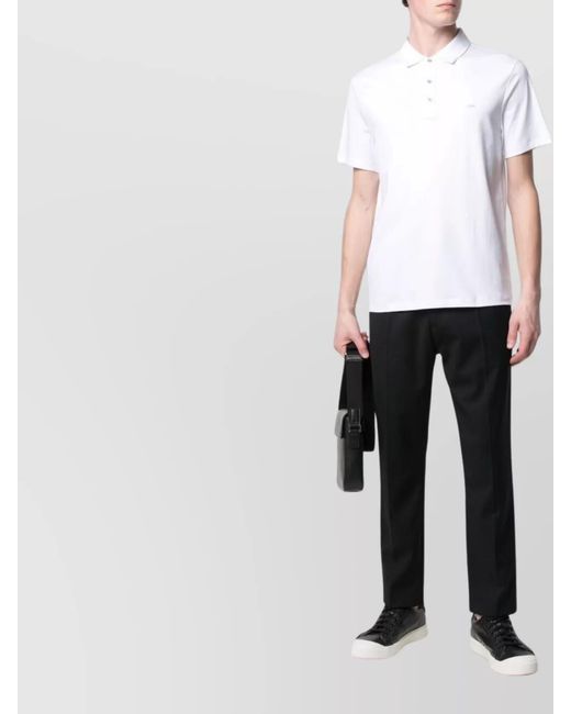 Michael Kors White Cotton Short-Sleeve Polo Shirt for men
