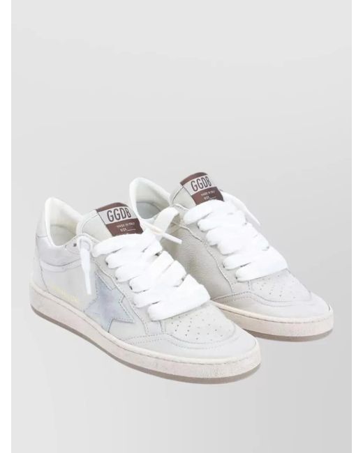 Golden Goose Deluxe Brand White Ballstar Nappa Glitter Leather Star Sneakers