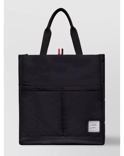 Thom Browne Black Tote Front Pocket Two Handles for men