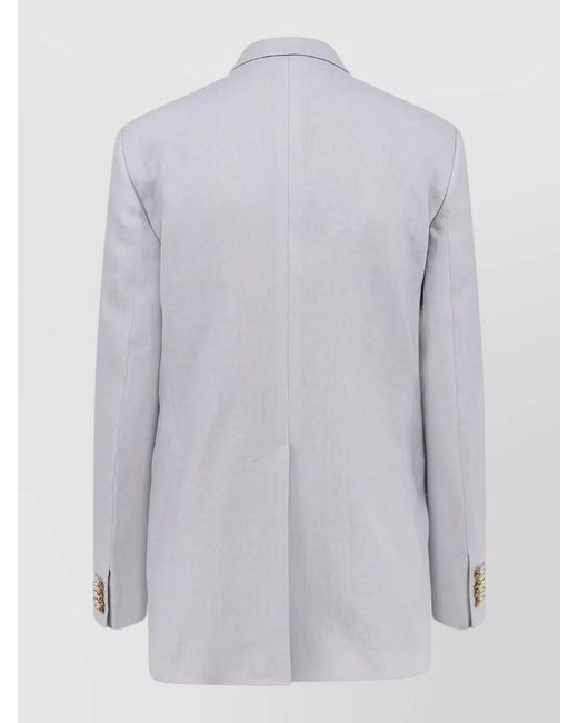 Tagliatore Gray Knee Length Double Breasted Tailored Jacket