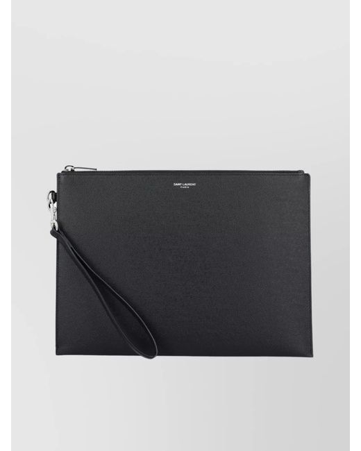 Saint Laurent Black Leather Zipped Tablet Holder for men
