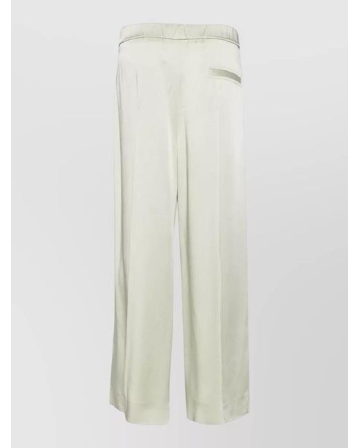 Jil Sander White Satin Wide-Leg Trousers