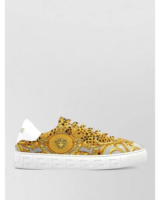 Versace Metallic Printed Low-Top Sneakers