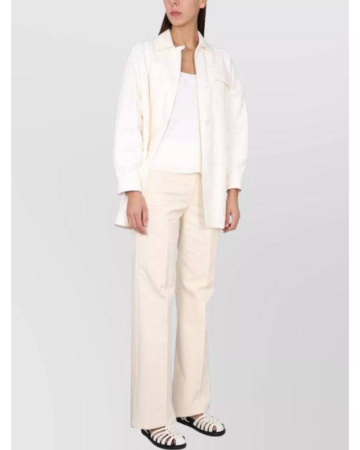 Max Mara White Cotton Fitted Jacket