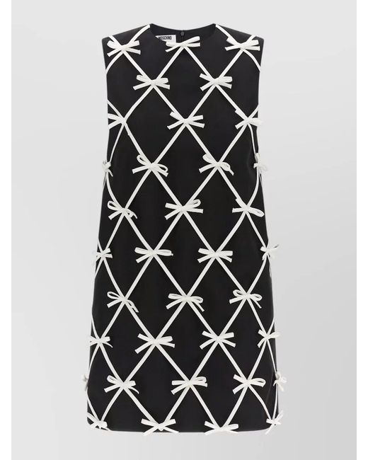 Moschino Black Dress Featuring Bow Detail Round Neckline