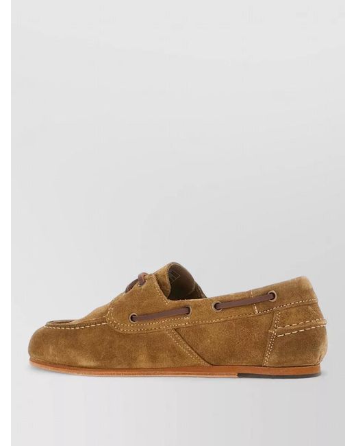 Sebago Brown Suede Moc Toe Loafers Rubber Sole