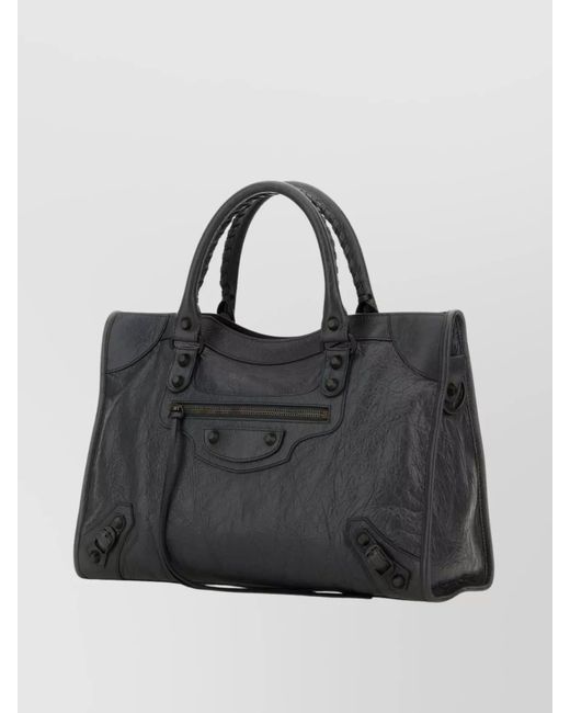 Balenciaga Black Le City Medium Leather Tote Bag