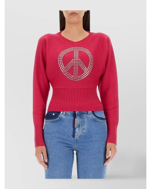 Moschino Red Wool Jumper