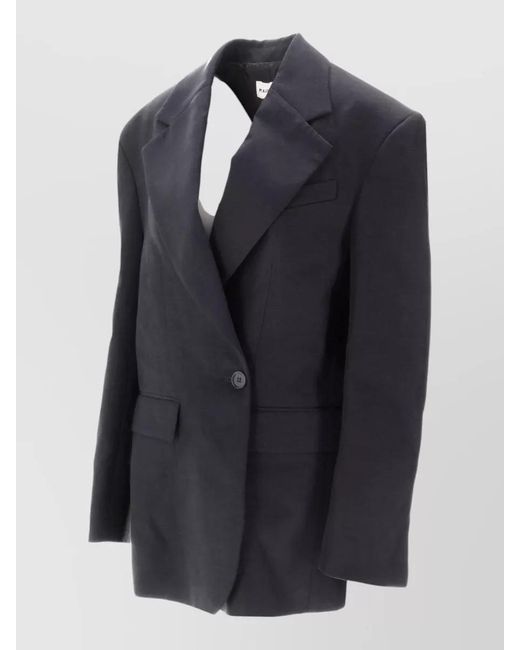 P.A.R.O.S.H. Blue Linen Blend Blazer