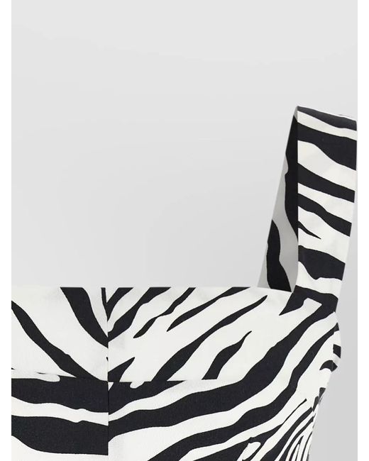Dolce & Gabbana Metallic Zebra Print Sleeveless Top Square Neckline