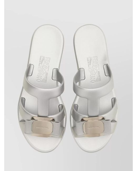 Ferragamo Multicolor Rubber Flat Slide Sandals
